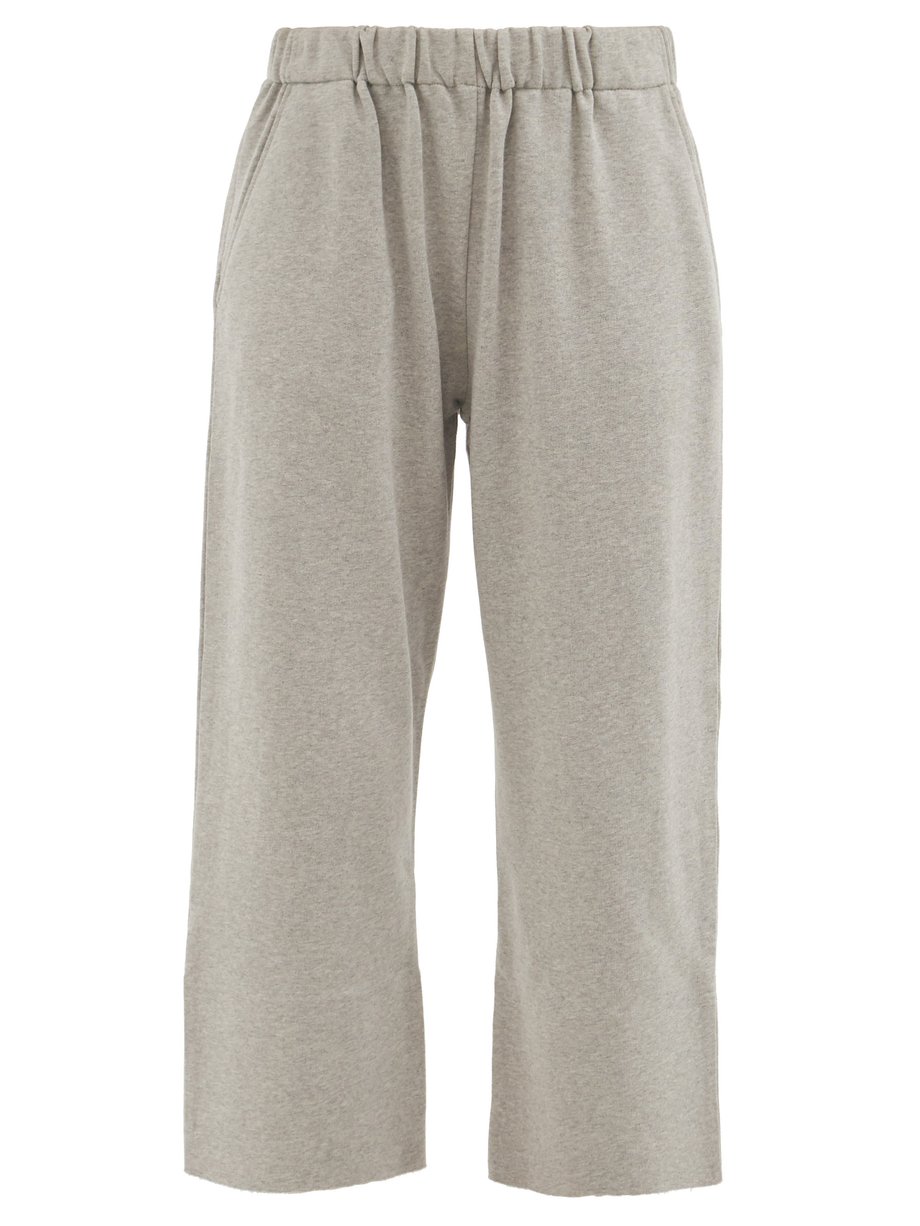 Grey Cropped organic-cotton jersey track pants | Vika Gazinskaya ...
