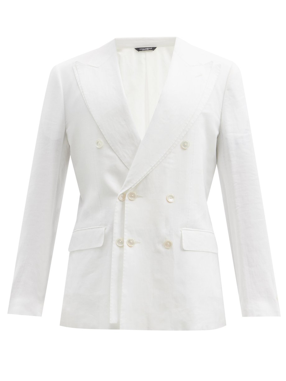 Overdreven vindruer Rise White Double-breasted layered linen blazer | Dolce & Gabbana |  MATCHESFASHION AU