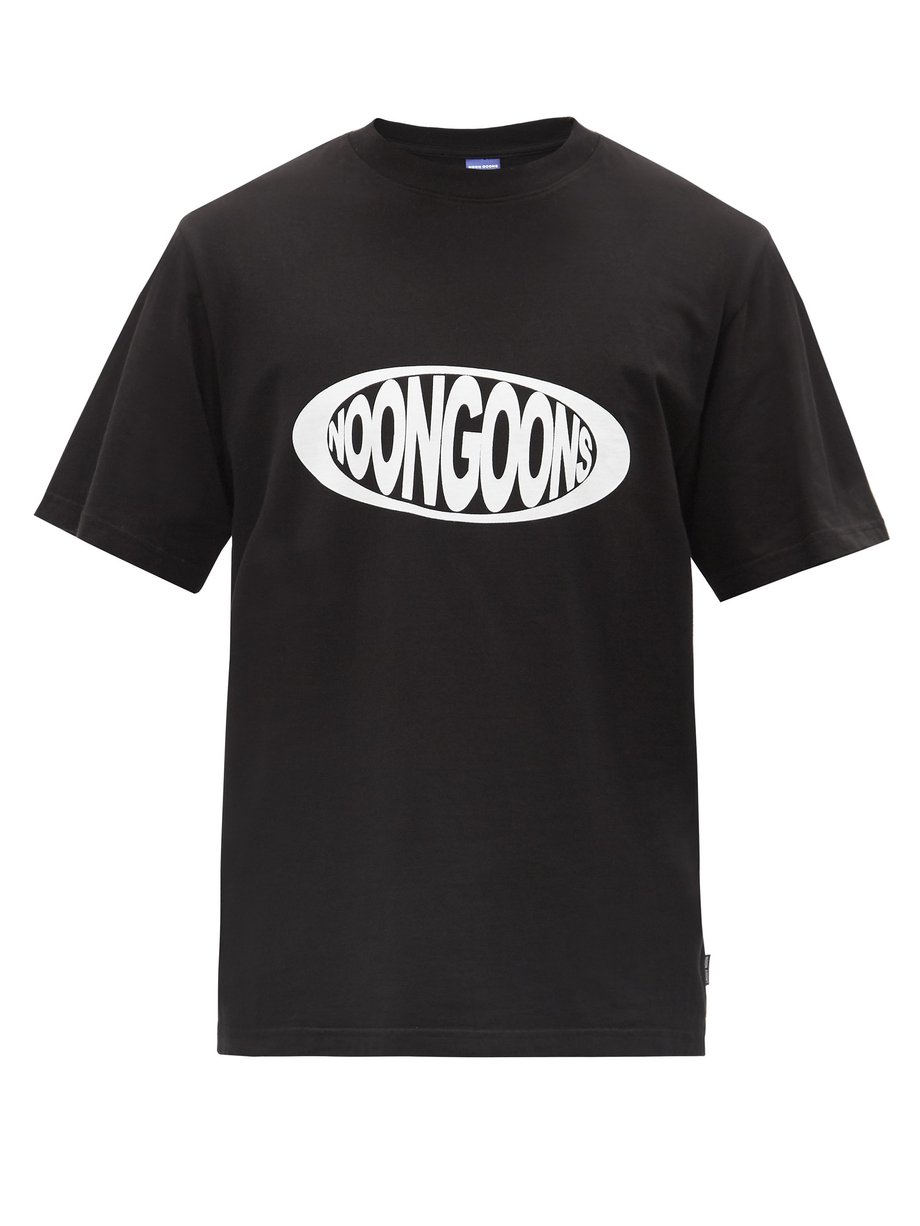 Black Verified logo-print cotton-jersey T-shirt | Noon Goons ...