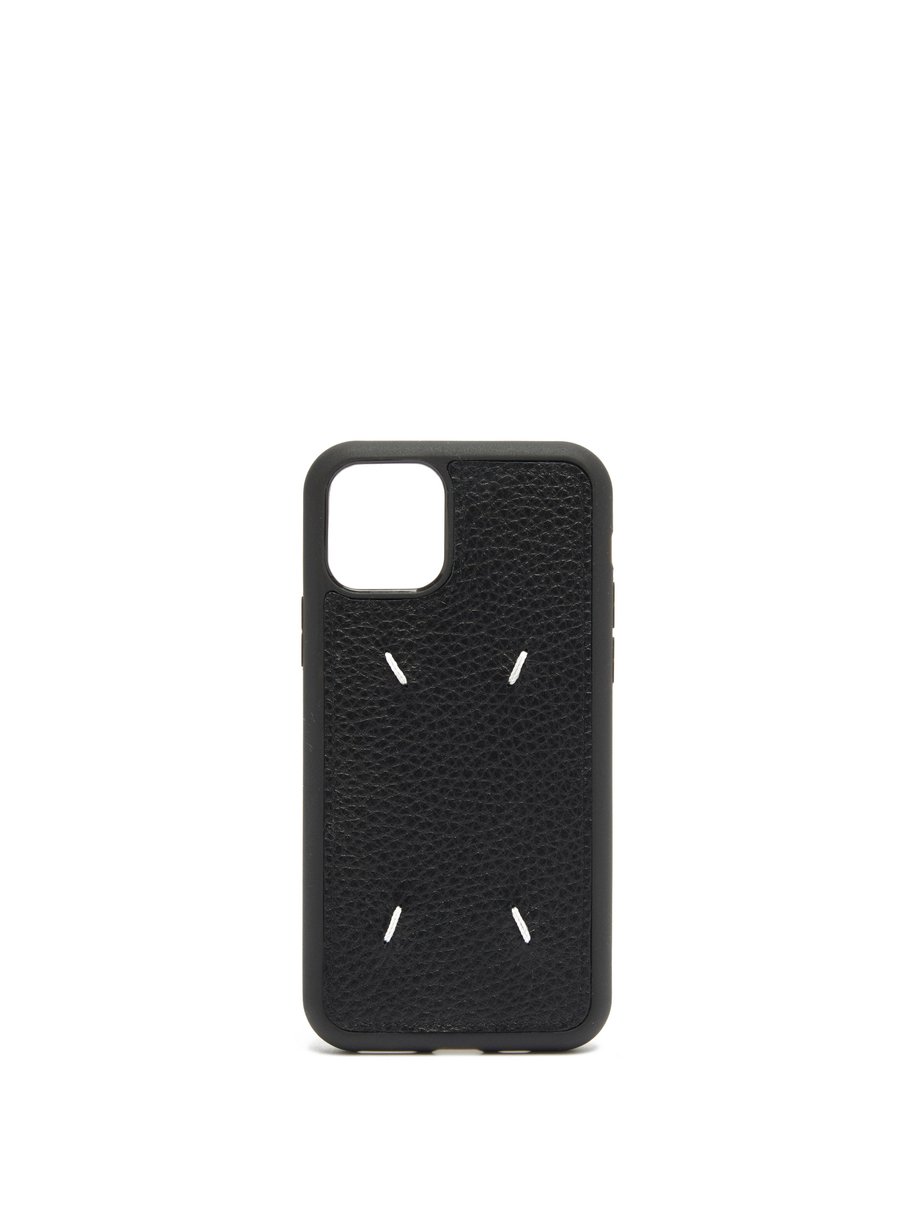 Black Four Stitches Iphone 11 Pro Leather Phone Case Maison Margiela Matchesfashion Us