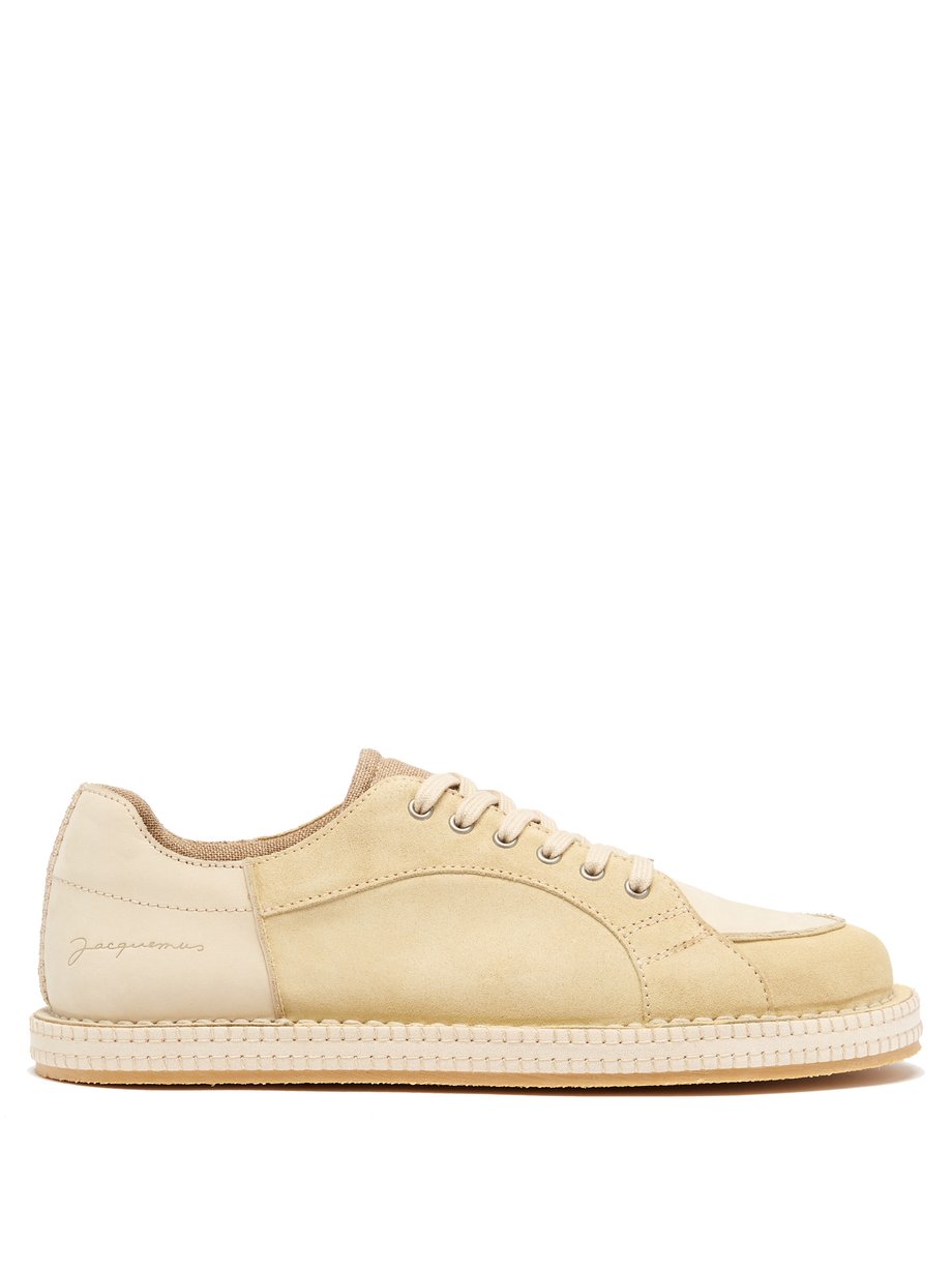 Brown Panelled crepe-sole nubuck and leather trainers | Jacquemus ...