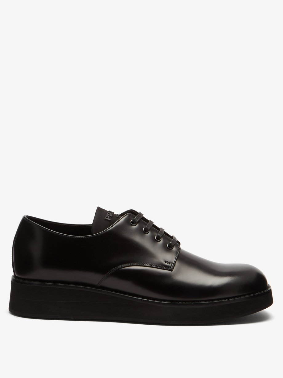 Black Chunky-sole leather Derby shoes | Prada | MATCHESFASHION AU