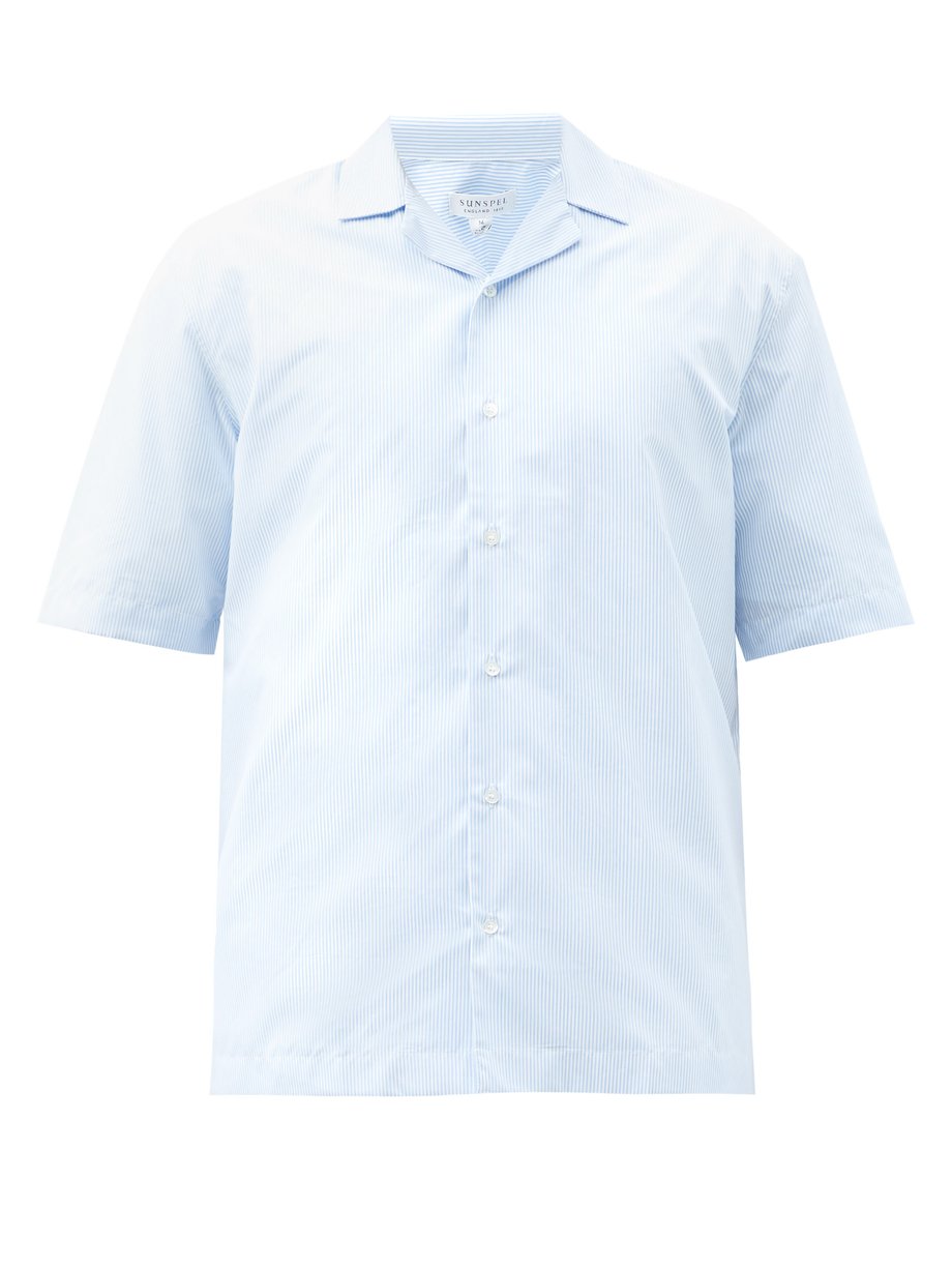 light blue cuban collar shirt