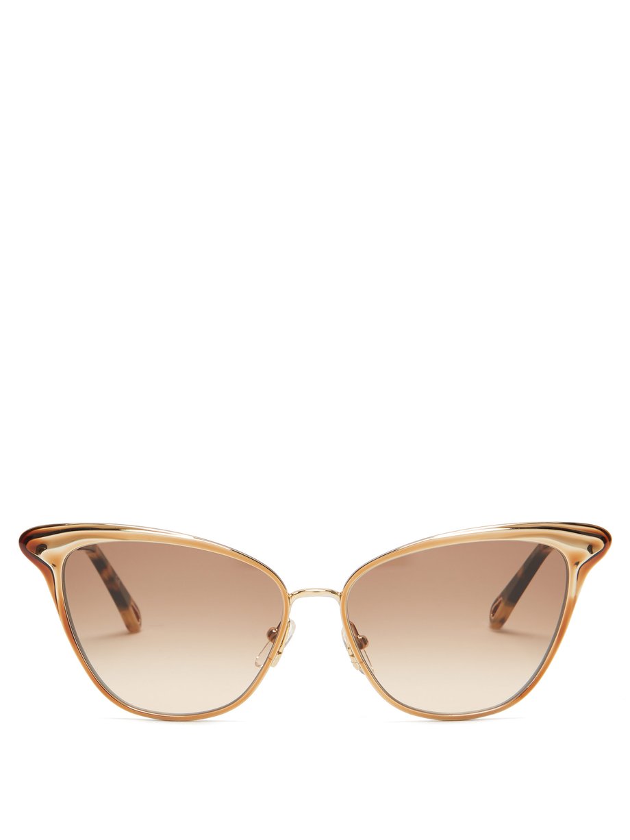 Lunettes De Soleil œil De Chat En Metal Felicy Metallique Chloe Matchesfashion Fr