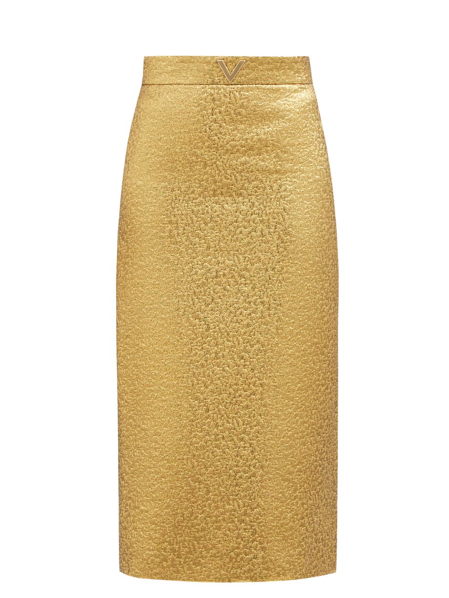 gold skirt with bow
