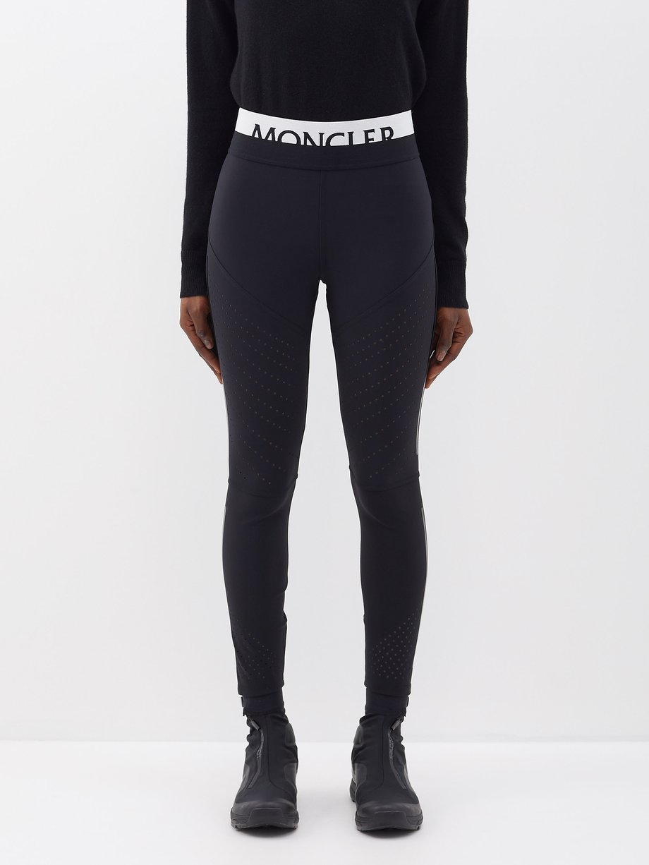 Black Logo-waistband jersey leggings | Moncler | MATCHESFASHION US
