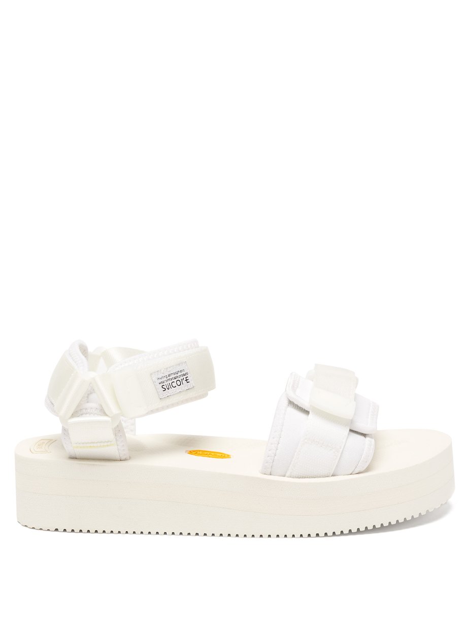 white flatform sandals