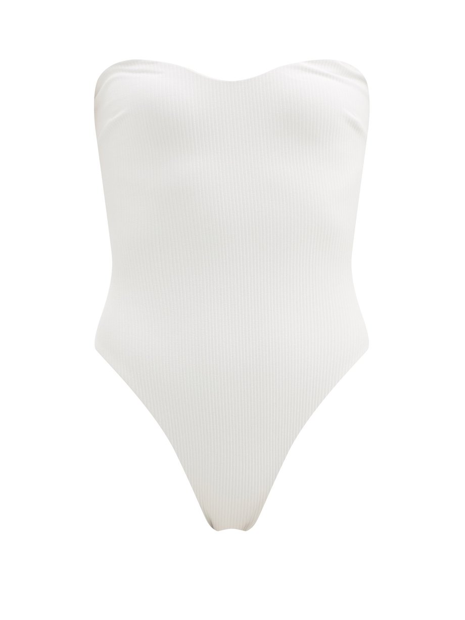 Sara Cristina White Heart ribbed swimsuit | 매치스패션, 모던 럭셔리 온라인 쇼핑