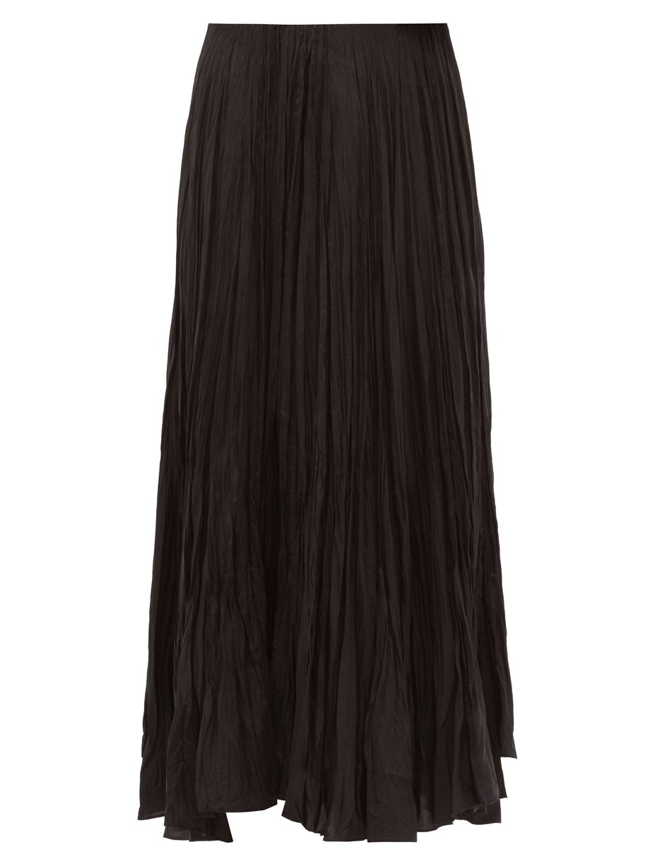 Sully crinkled silk-habotai longline skirt Black Joseph | MATCHESFASHION FR