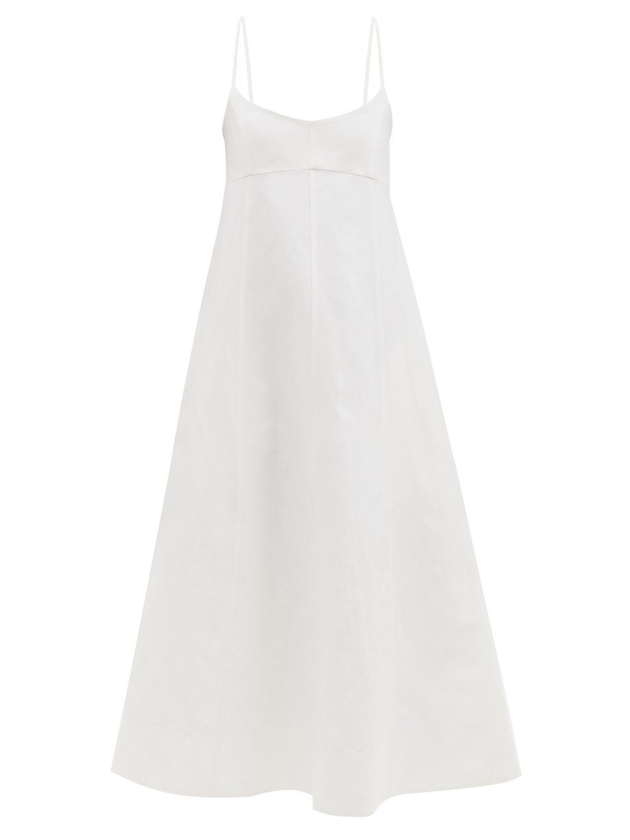 White Panelled twill midi dress | Toteme | MATCHESFASHION US