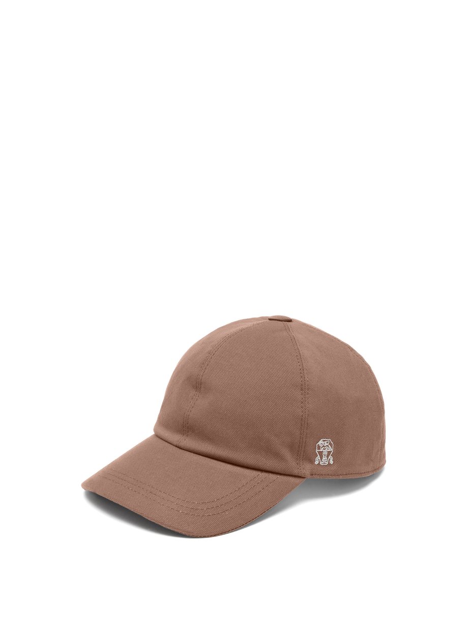 Crest-embroidered cotton-canvas baseball cap