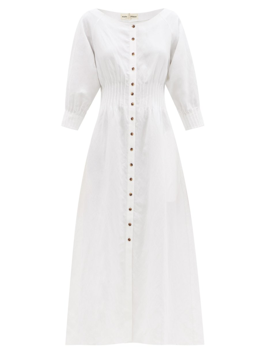 White Amia darted lyocell-blend midi dress | Mara Hoffman ...