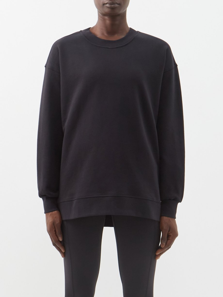 Black Perfectly Oversized cotton-terry sweatshirt | Lululemon ...