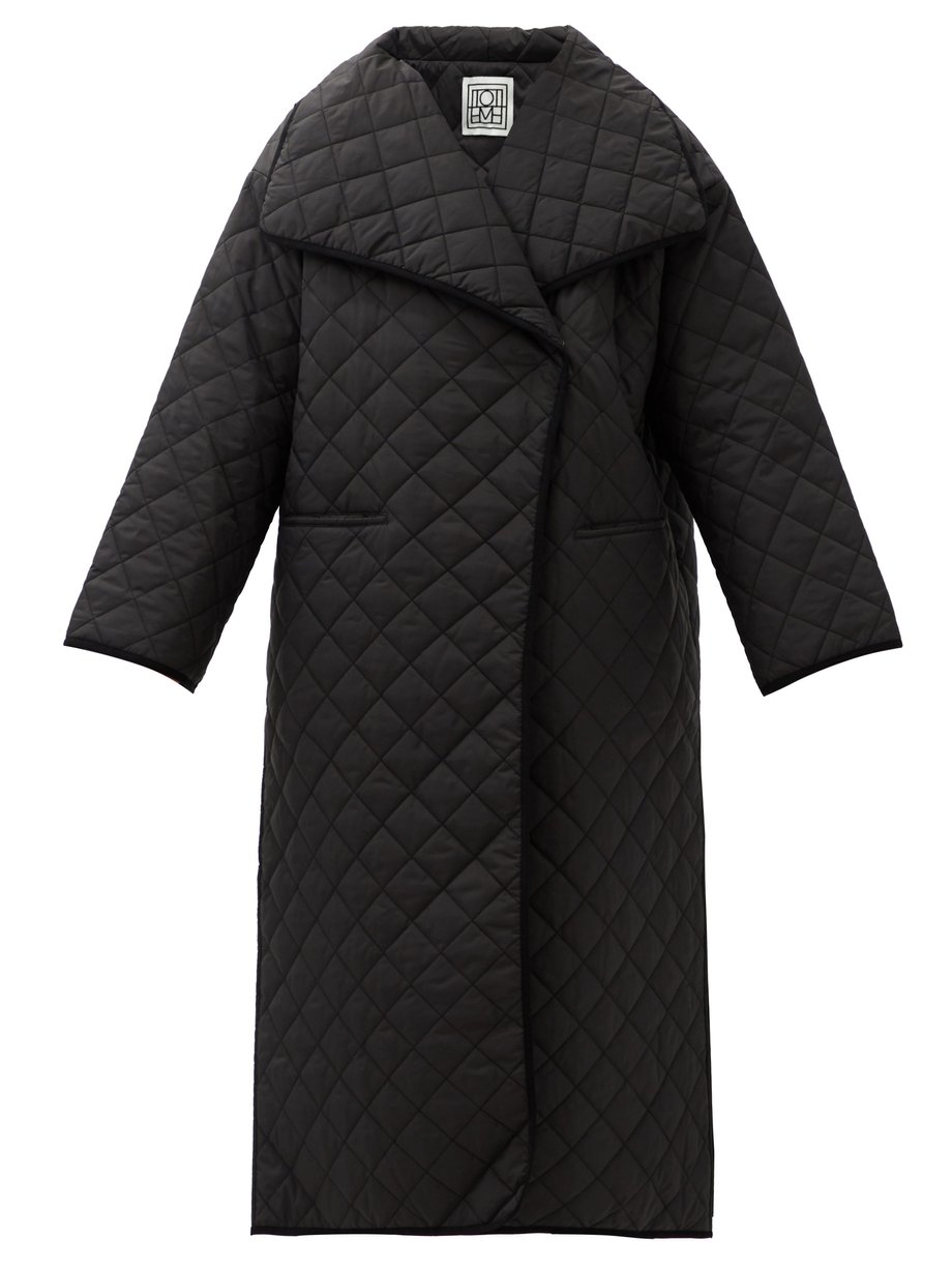 Black Annecy quilted shell coat | Totême | MATCHESFASHION US