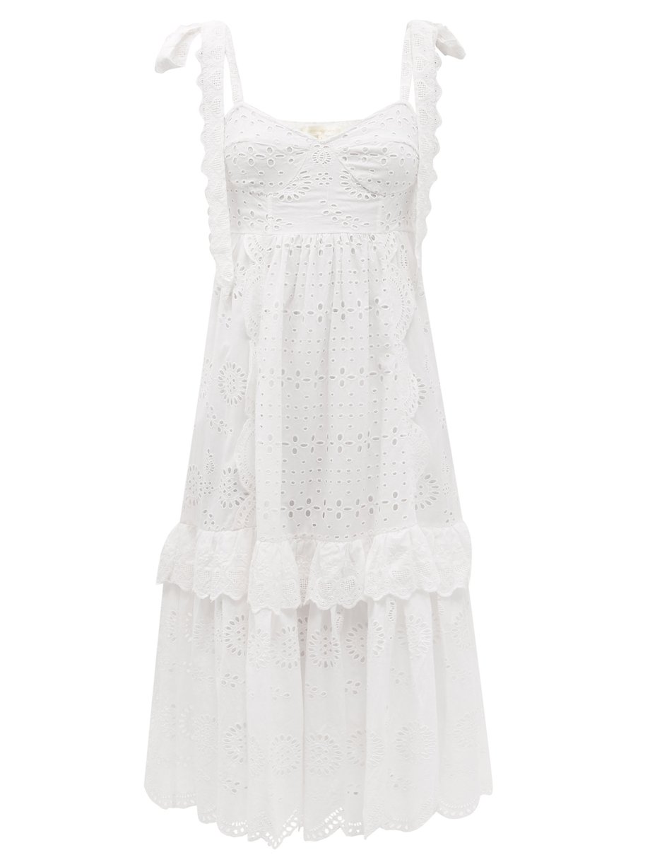 White Antonella broderie-anglaise cotton sun dress | LoveShackFancy ...