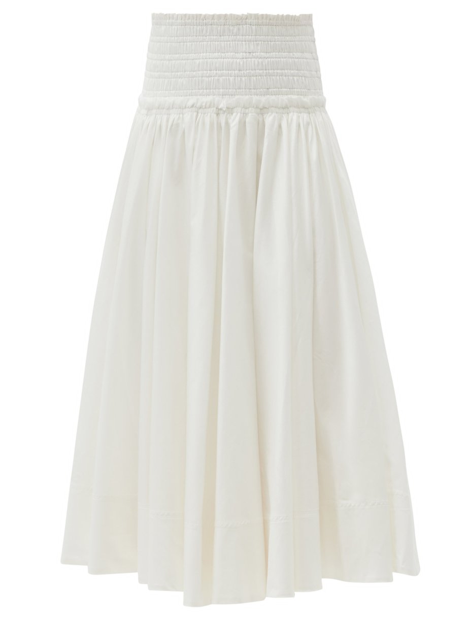 White Cascade high-rise cotton skirt | Aje | MATCHESFASHION AU
