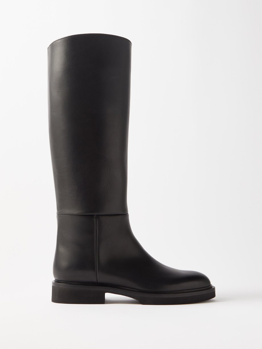Derby leather knee-high boots Black Khaite | MATCHESFASHION FR