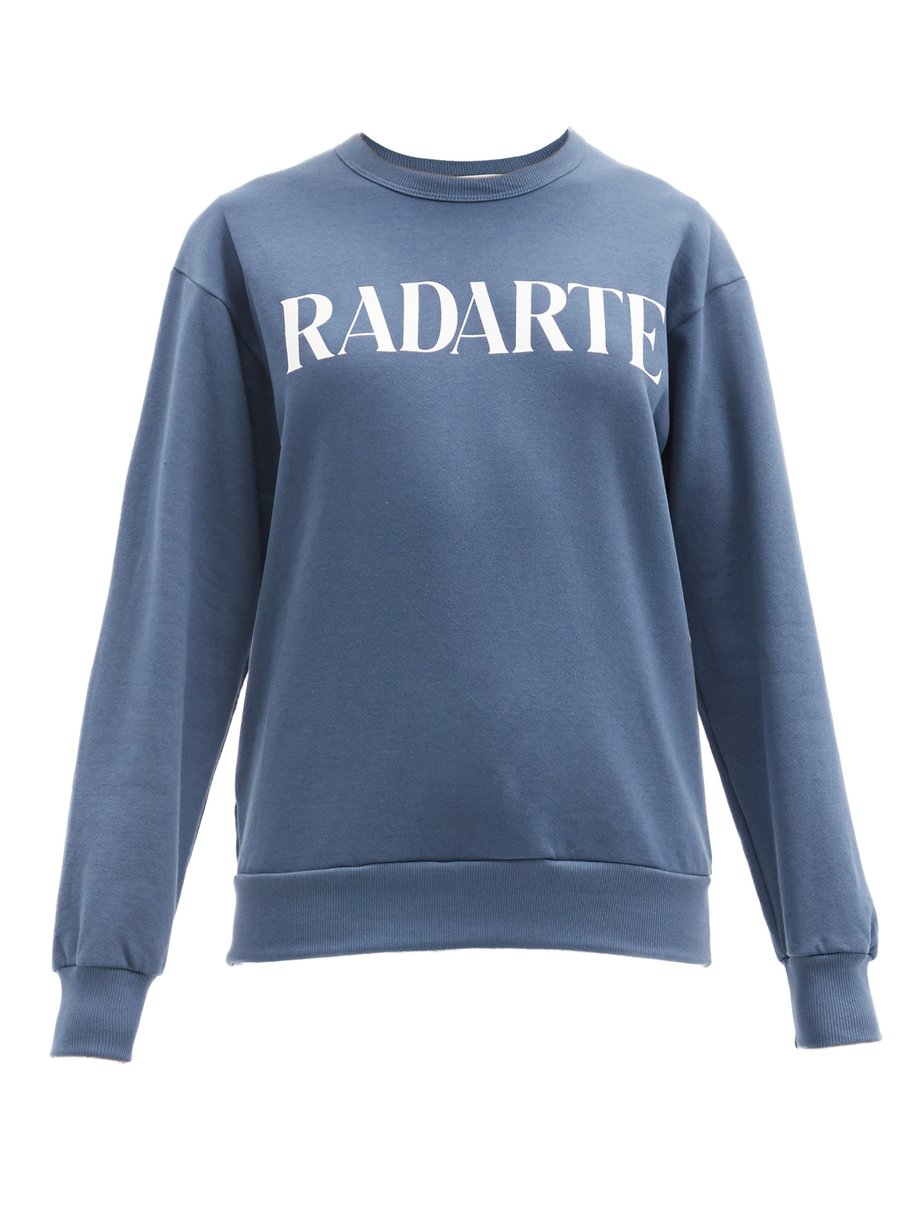 Radarte Print Fleeceback Jersey Sweatshirt Blue Rodarte Matchesfashion Fr [ 1226 x 920 Pixel ]