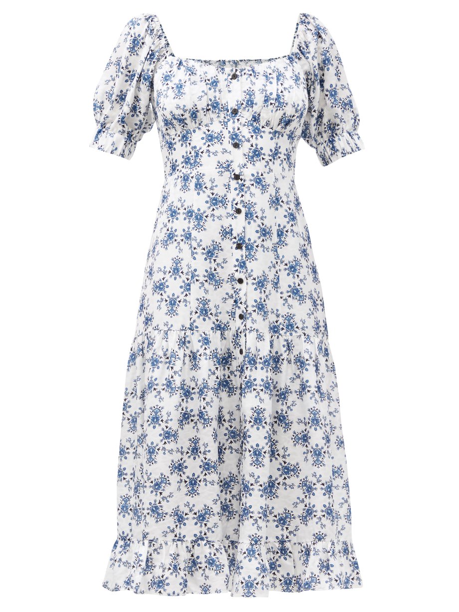 Print The Paloma floral-print twill midi dress | Cefinn | MATCHESFASHION AU