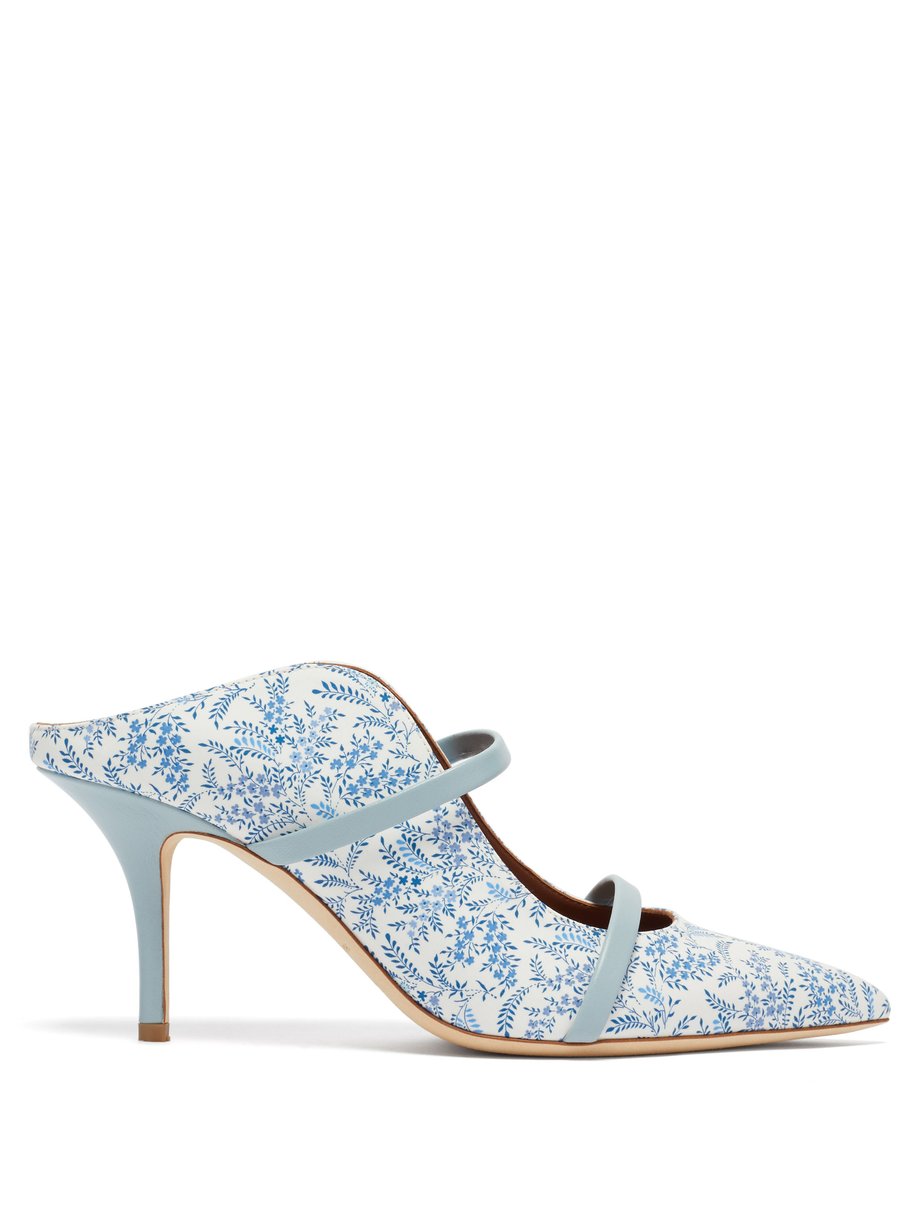 Blue Maureen floral-print mules | Malone Souliers | MATCHESFASHION US