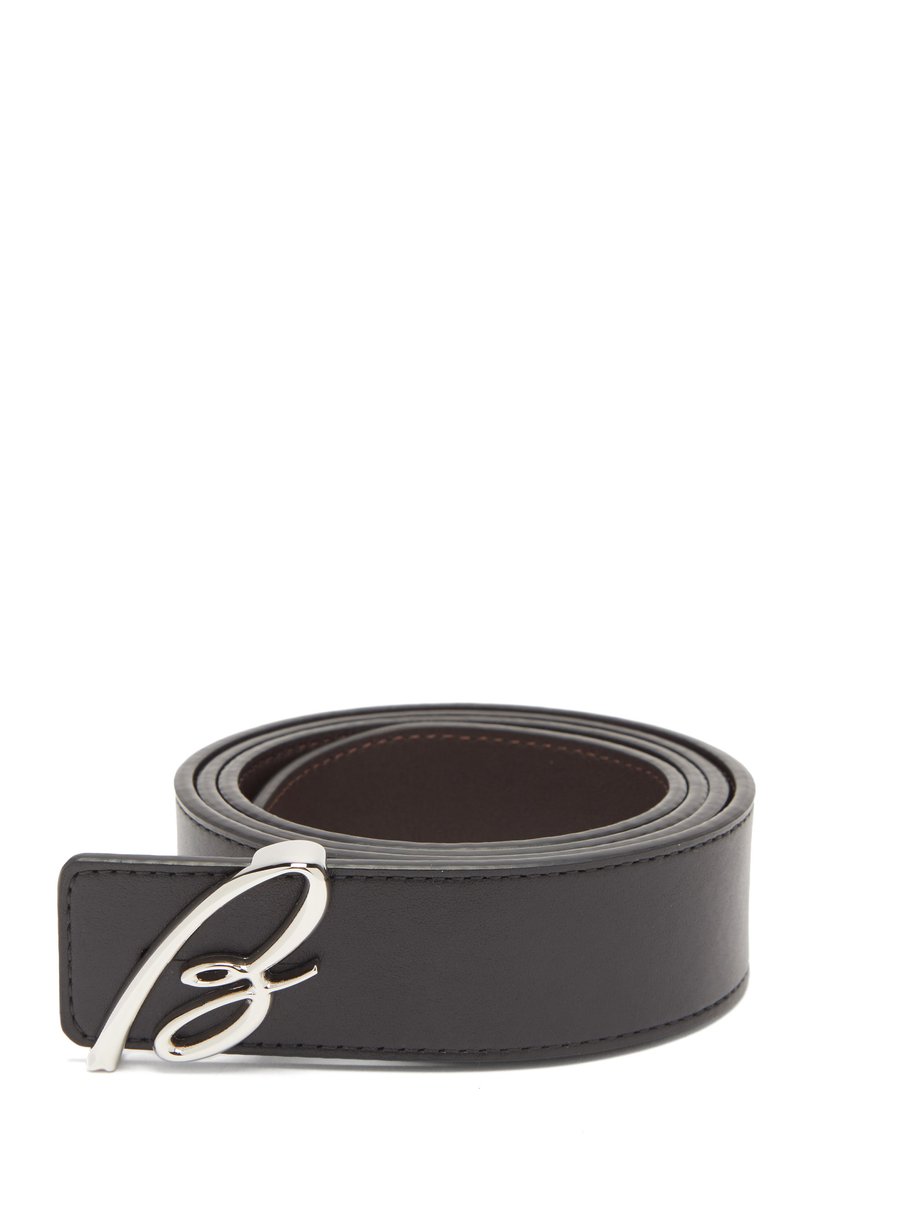 Brown Monogram-buckle leather belt | Brioni | MATCHESFASHION US