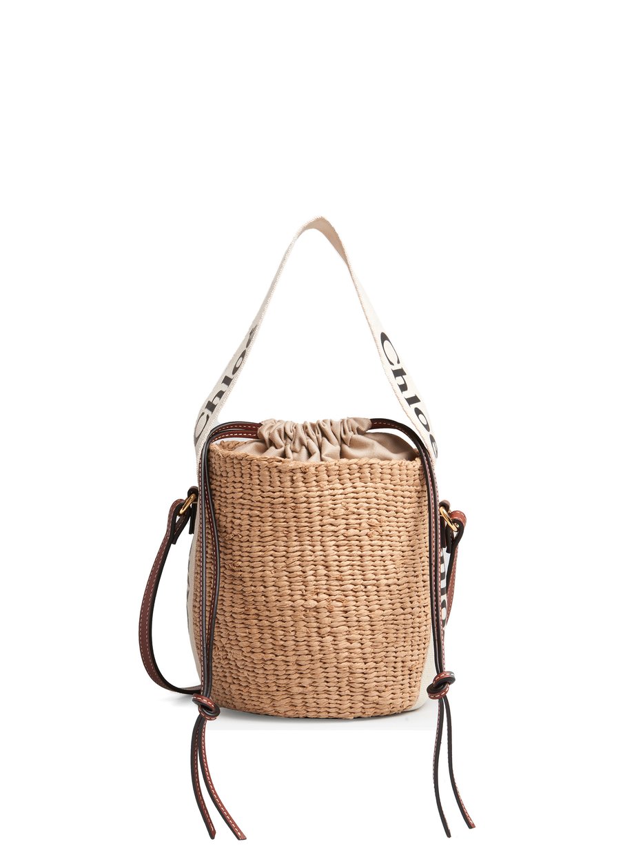 Neutral Woody raffia bucket bag | Chloé | MATCHESFASHION US