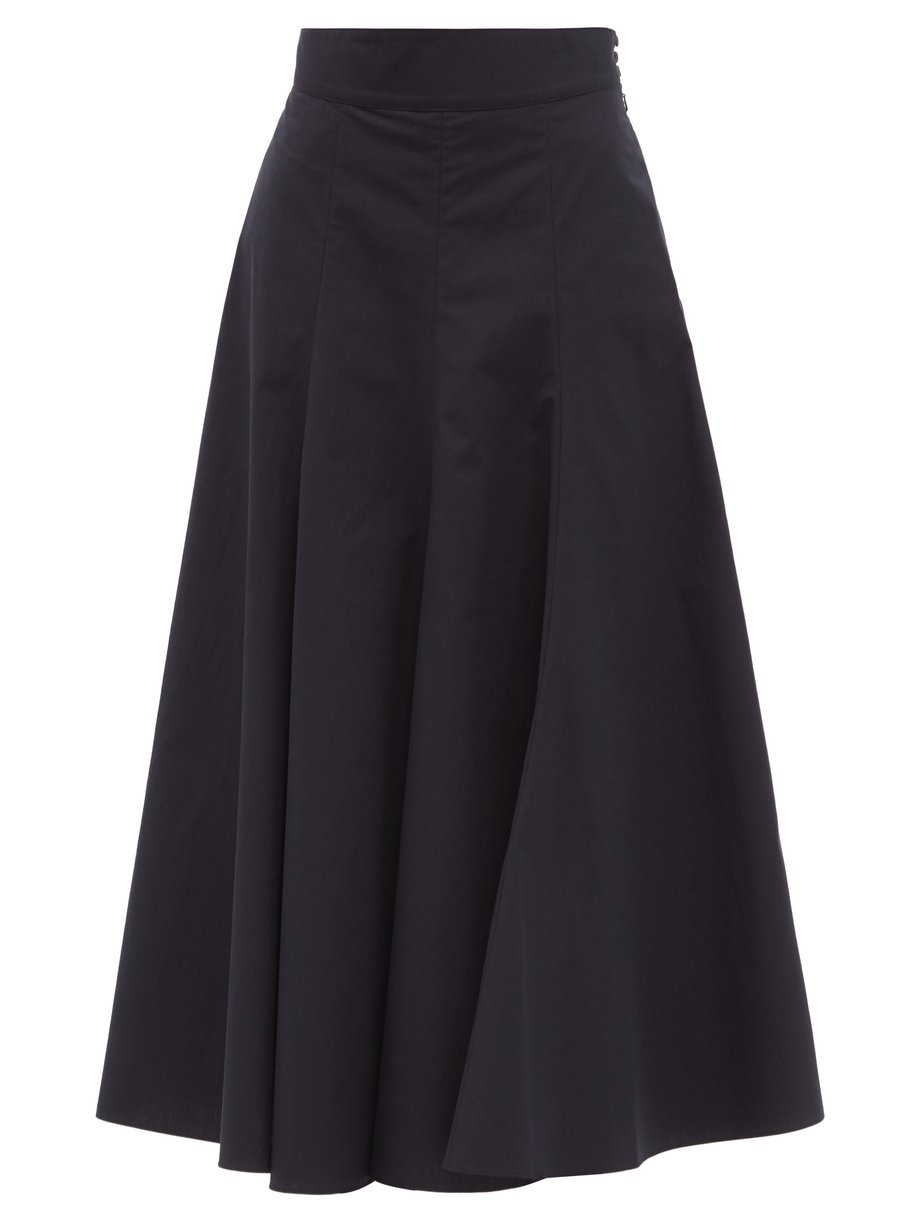 Navy Amelina cotton-canvas maxi skirt | Three Graces London ...