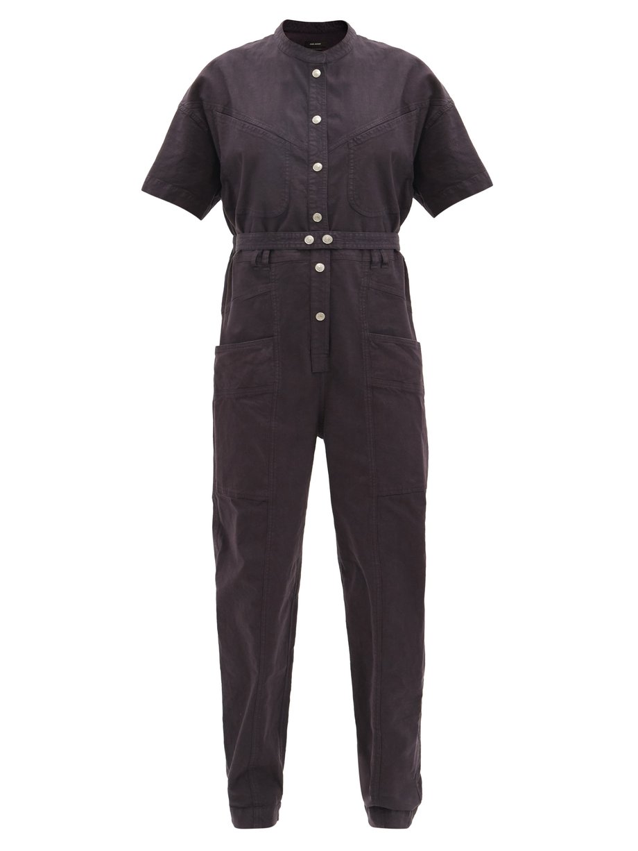 Isabel Marant Black Etundra belted linen-blend ripstop jumpsuit | 매치스패션 ...