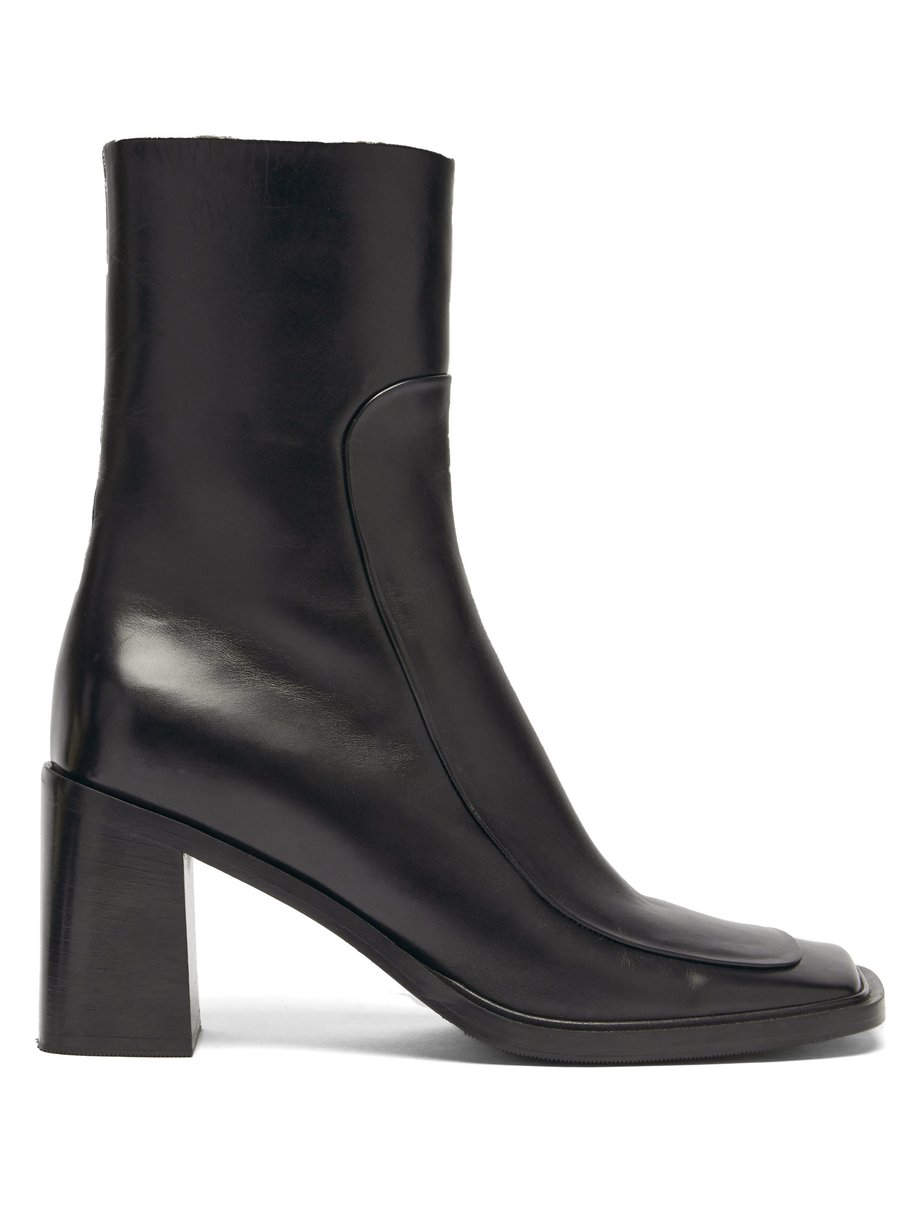 Black Patch square-toe leather boots | The Row | MATCHESFASHION US