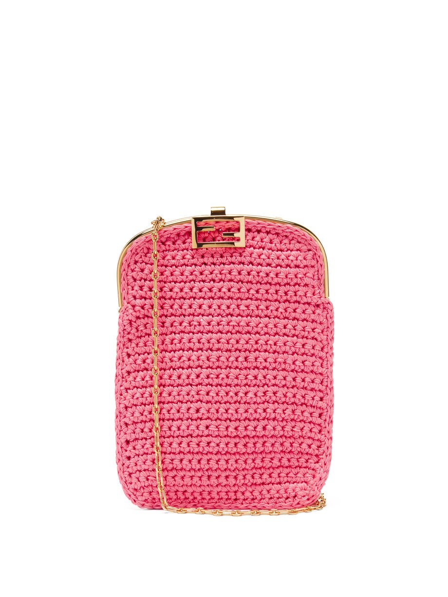 Pink Bijou crochet clutch bag | Fendi 