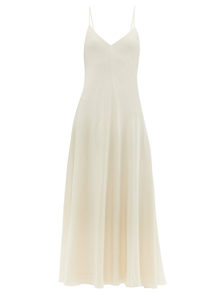 White Edi V-neck silk crepe de Chine maxi dress | The Row ...