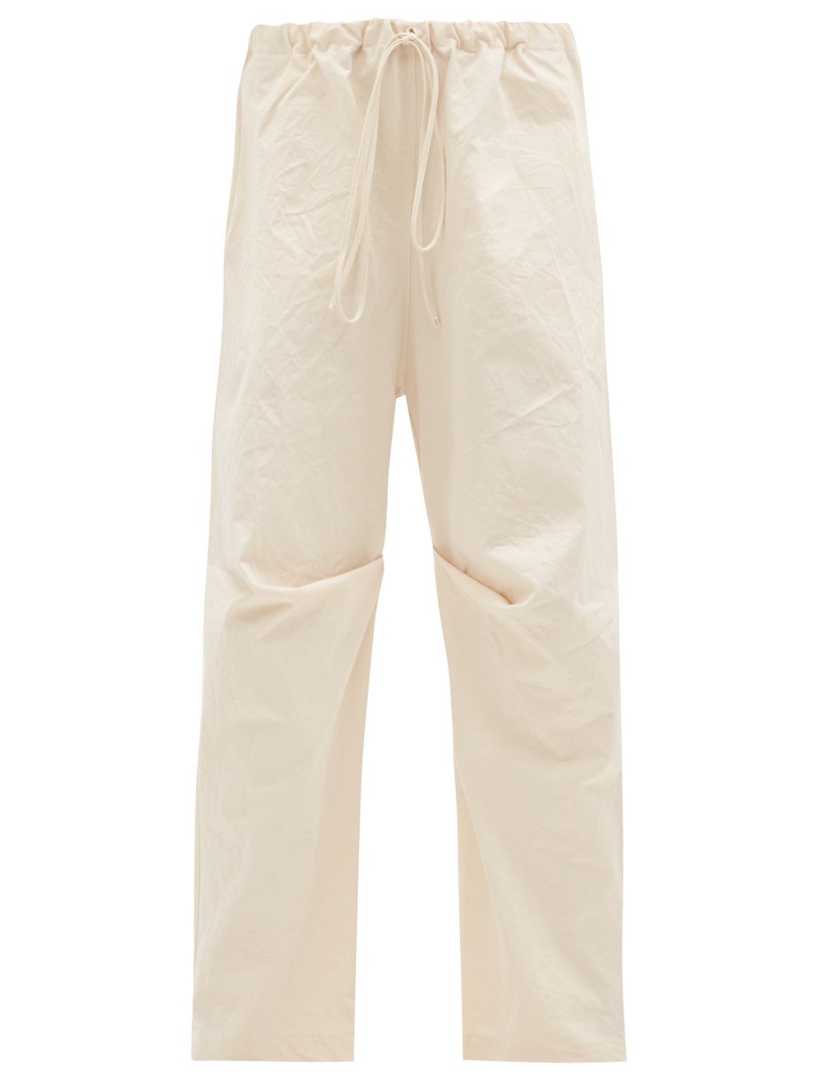 Neutral Lap cotton-calico rounded-leg trousers | Lauren Manoogian ...