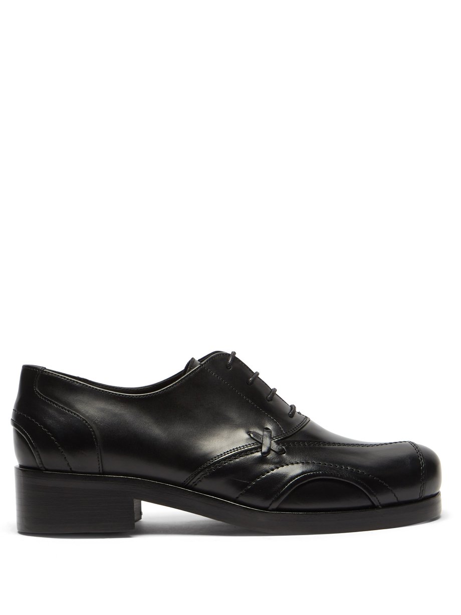Black Panelled leather Oxford shoes | Stefan Cooke | MATCHESFASHION US