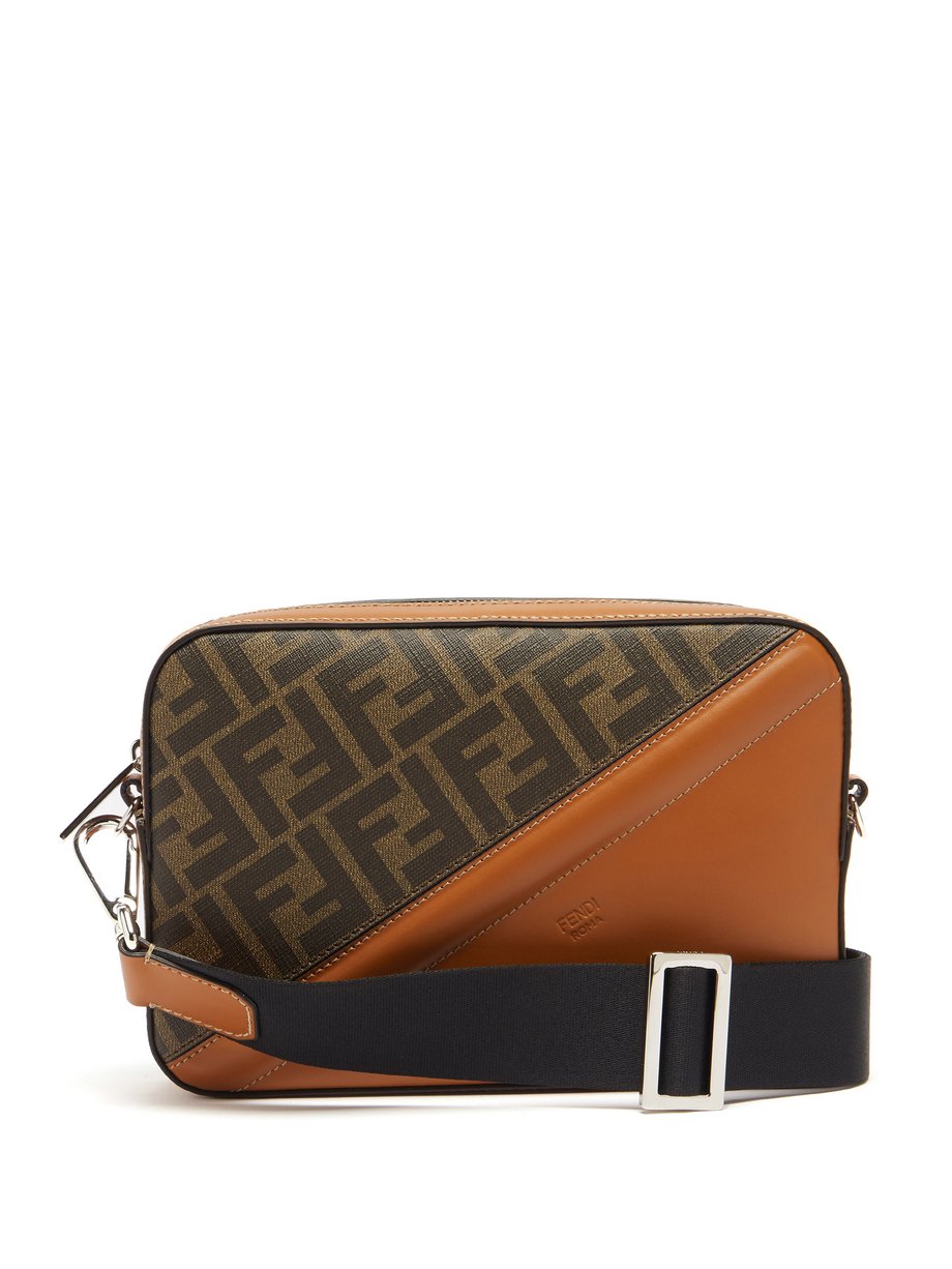 Fendi Fendi FF-print coated-canvas and leather cross-body bag Brown ...
