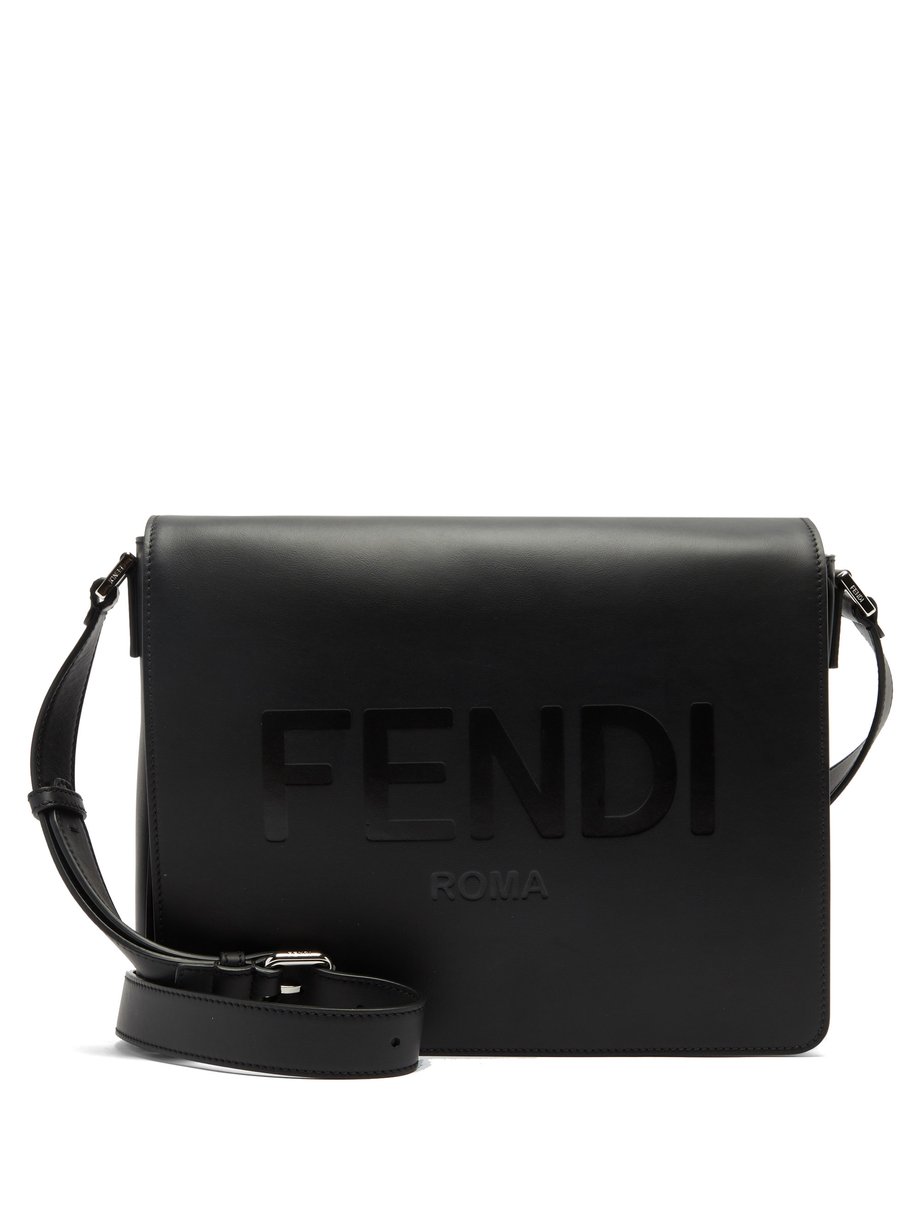 Black Logo-debossed leather cross-body bag | Fendi | MATCHESFASHION US