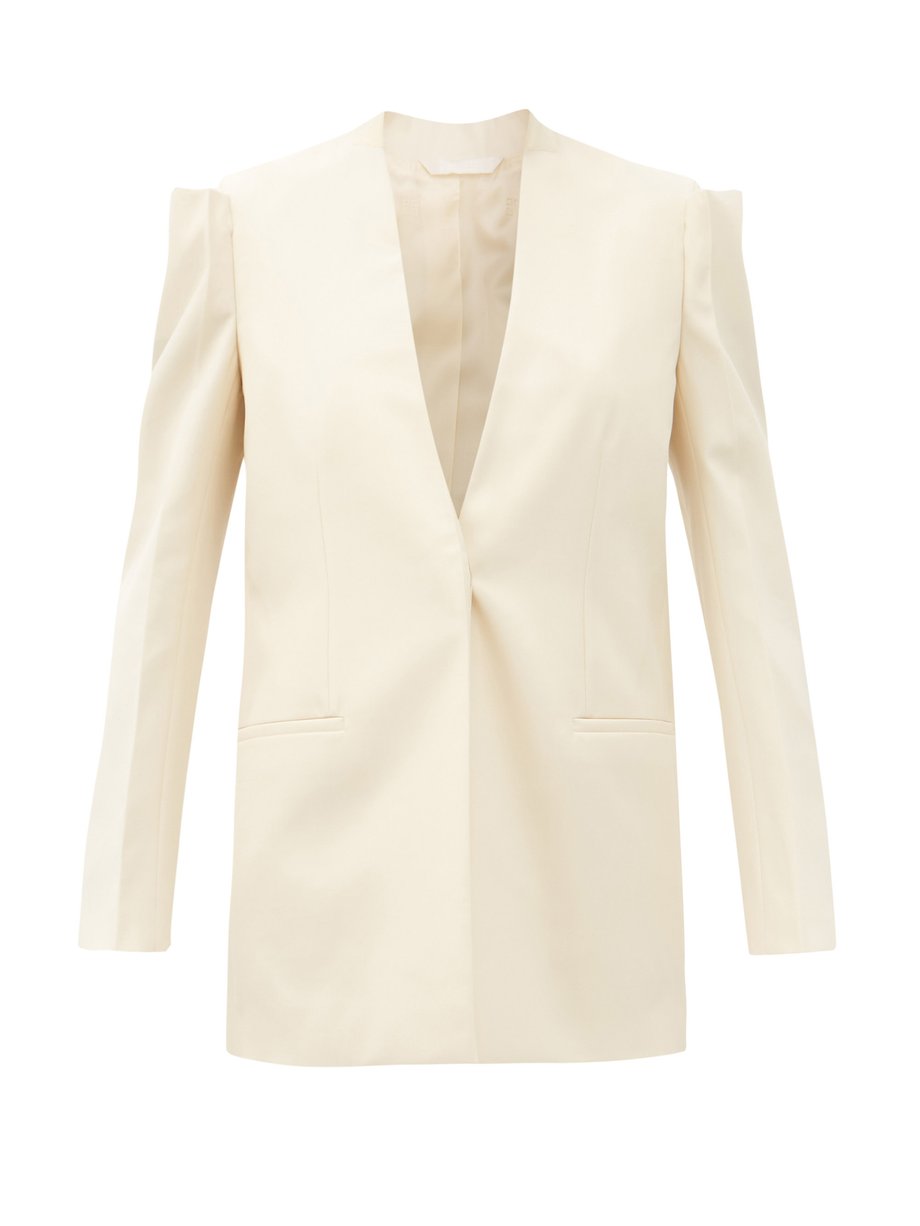 Givenchy ジバンシィ ウールクレープシングルジャケット ホワイト｜MATCHESFASHION（マッチズファッション)