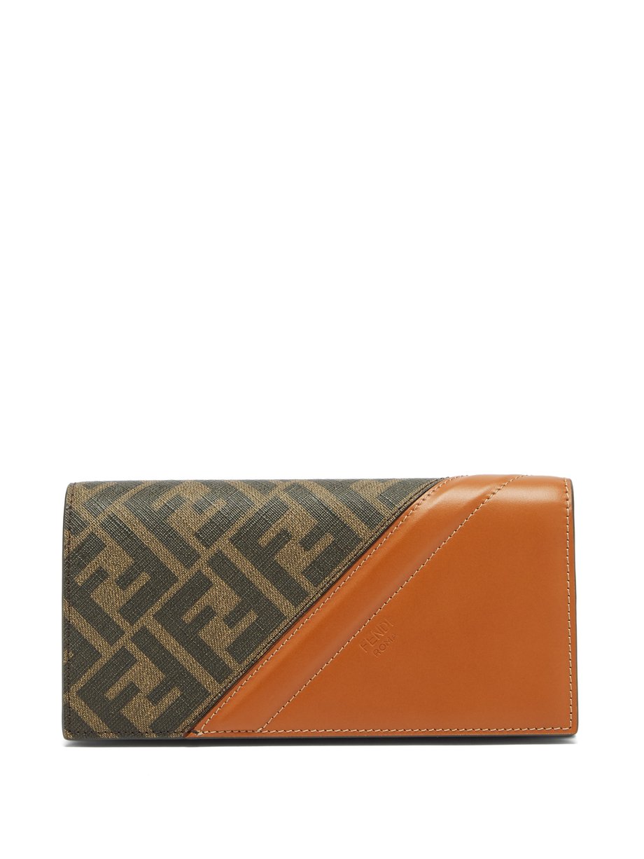 Brown FF-monogram canvas and leather continental wallet | Fendi ...