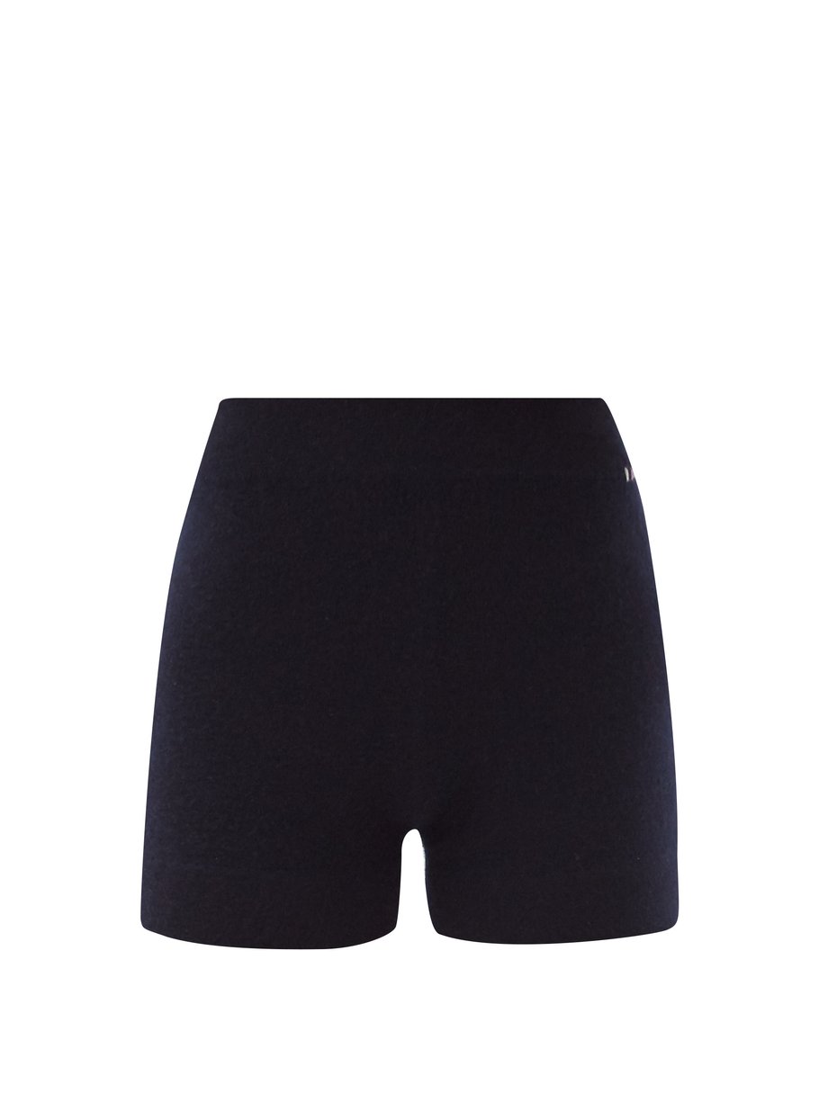 Navy Very elasticated-waist cashmere shorts | Extreme Cashmere ...