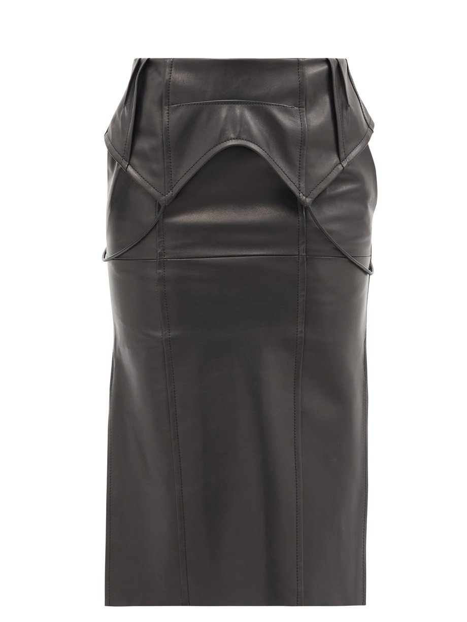 Ruel folded-waist leather skirt Black Petar Petrov | MATCHESFASHION FR