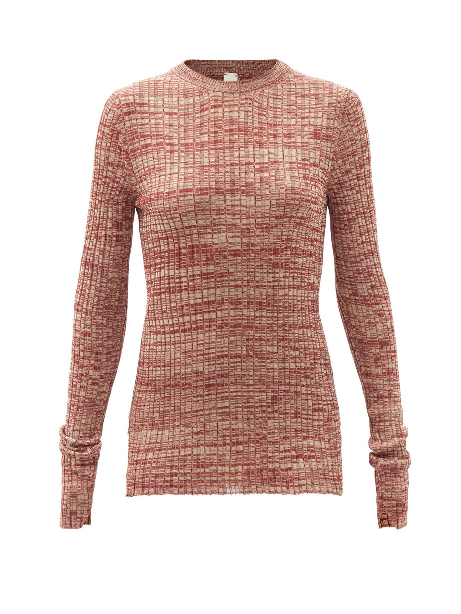 Red Mélange silk-knit sweater | Petar Petrov | MATCHESFASHION AU