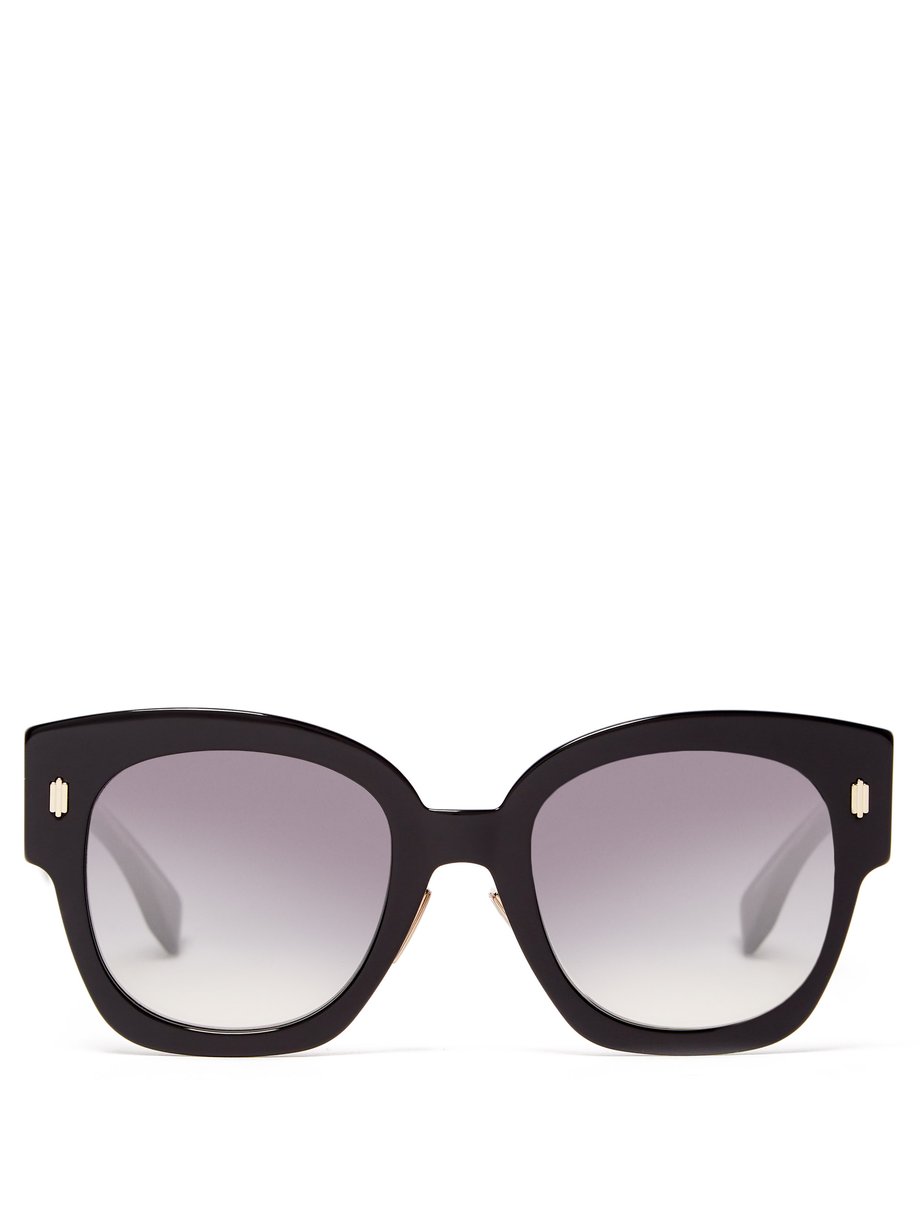 Black Fendi Roma square acetate sunglasses | Fendi | MATCHESFASHION AU