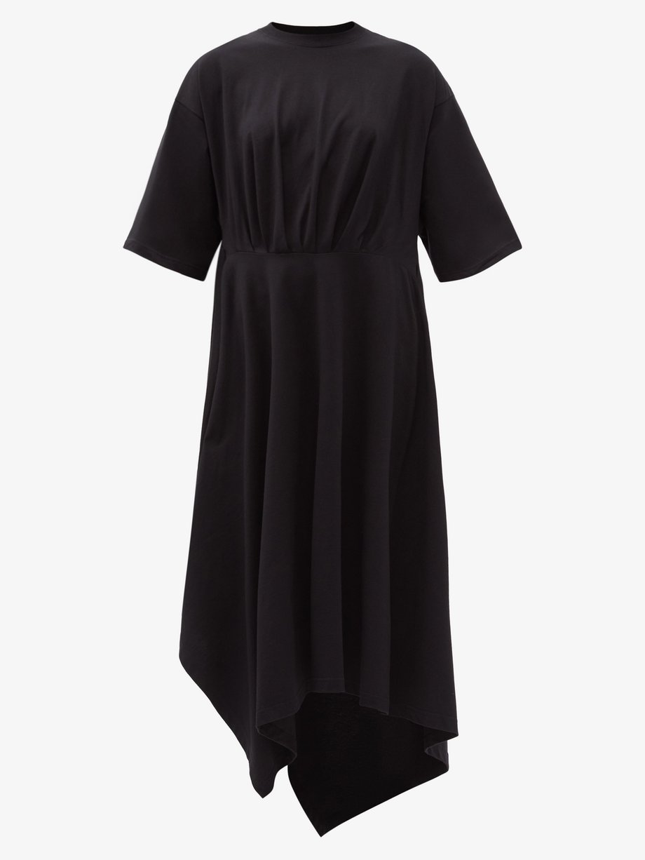 Black MATCHESFASHION Women Clothing Dresses Asymmetrical Dresses Asymmetric-hem Cotton-jersey T-shirt Dress Womens 