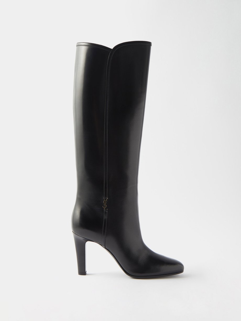 Black Jane knee-high leather boots | Saint Laurent | MATCHESFASHION UK