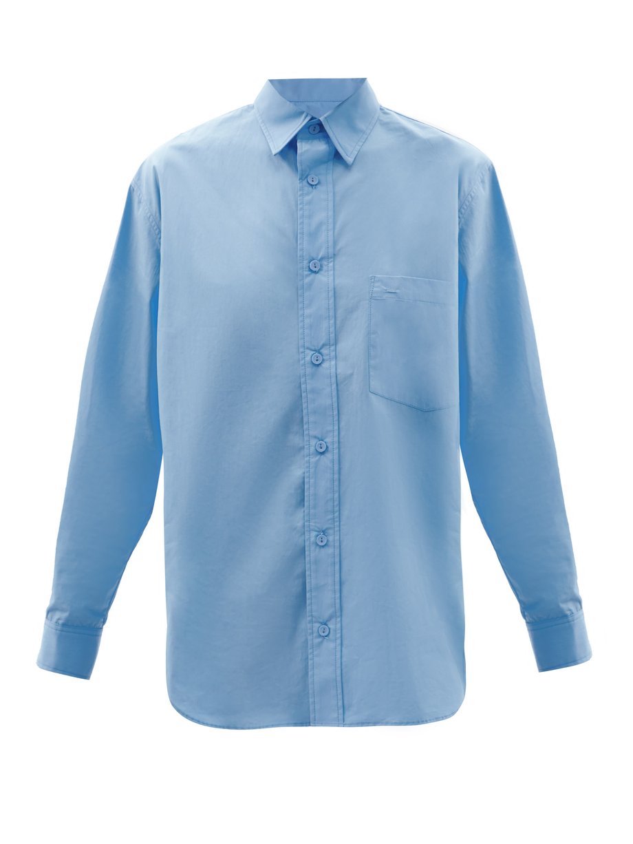 Blue Relaxed organic cotton-poplin shirt | Matteau | MATCHESFASHION US