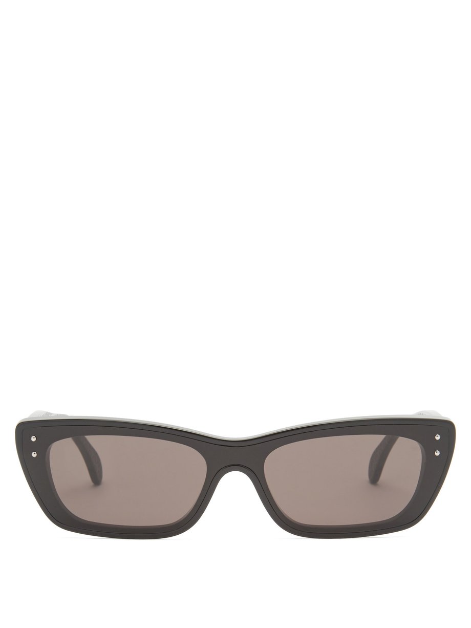 Black Rectangular acetate sunglasses | Alaïa Eyewear | MATCHESFASHION AU