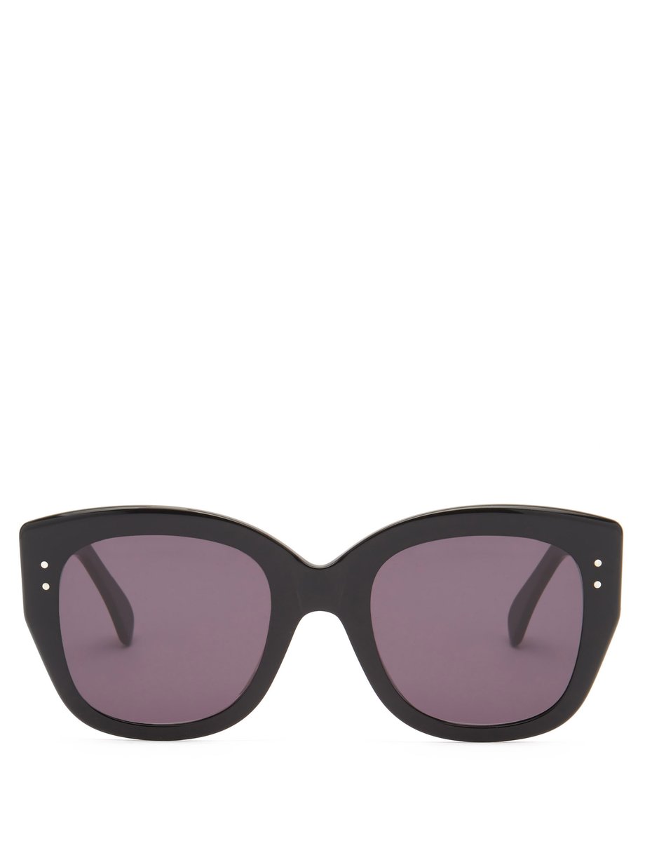 Black Studded cat-eye acetate sunglasses | Alaïa Eyewear ...