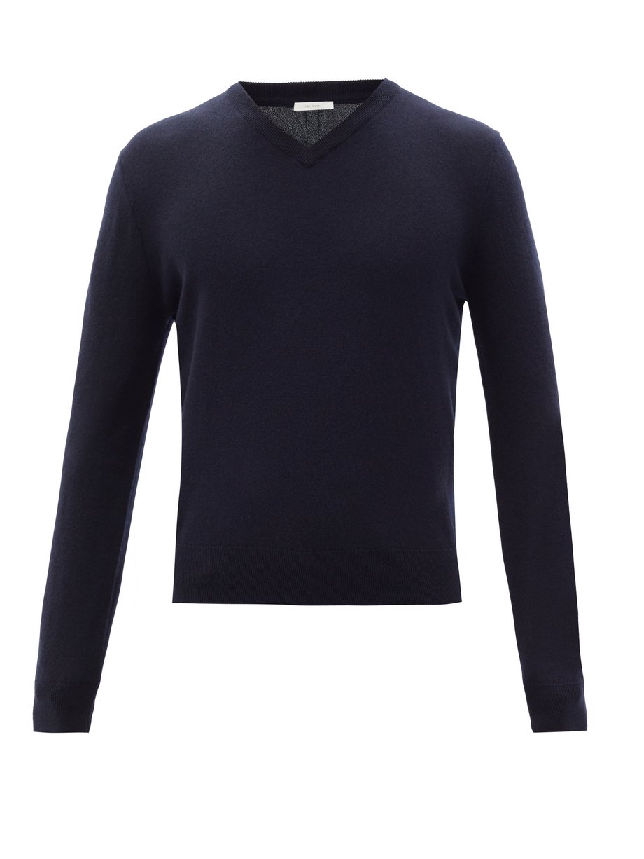Navy Mack V-neck cashmere sweater | The Row | MATCHESFASHION UK