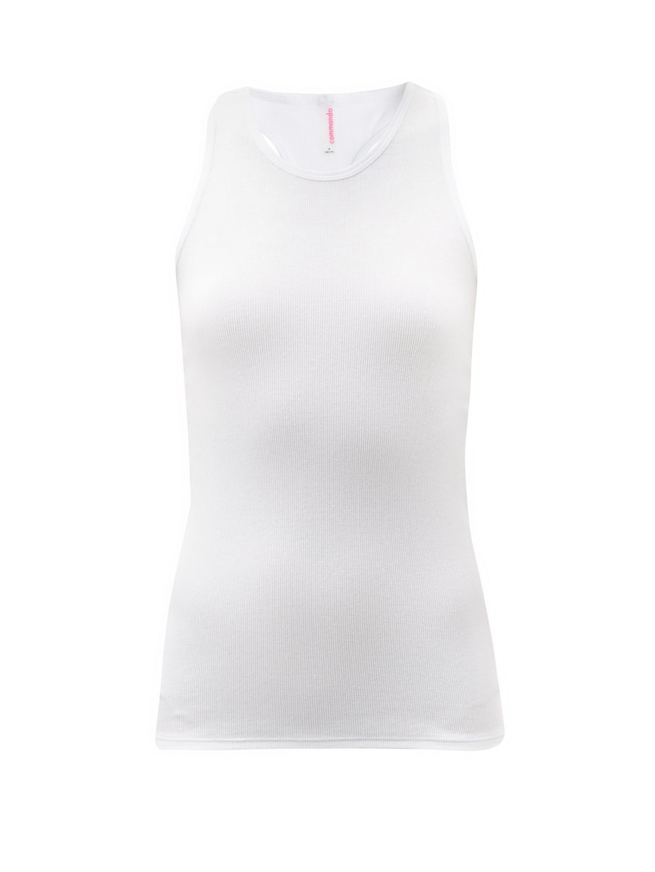 White Luxury ribbed-jersey tank top | Commando | MATCHESFASHION AU