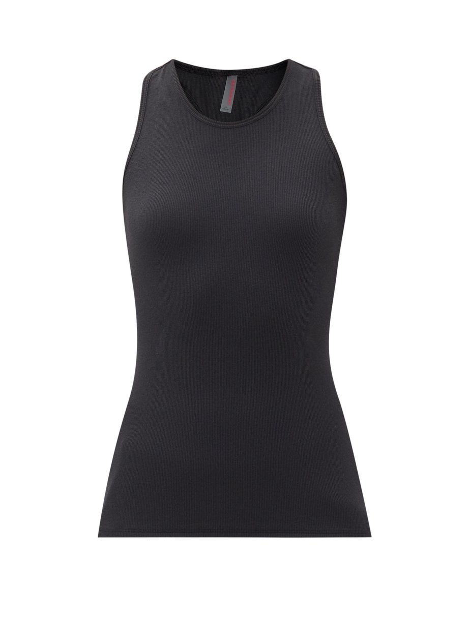 Black Luxury ribbed-jersey tank top | Commando | MATCHESFASHION AU