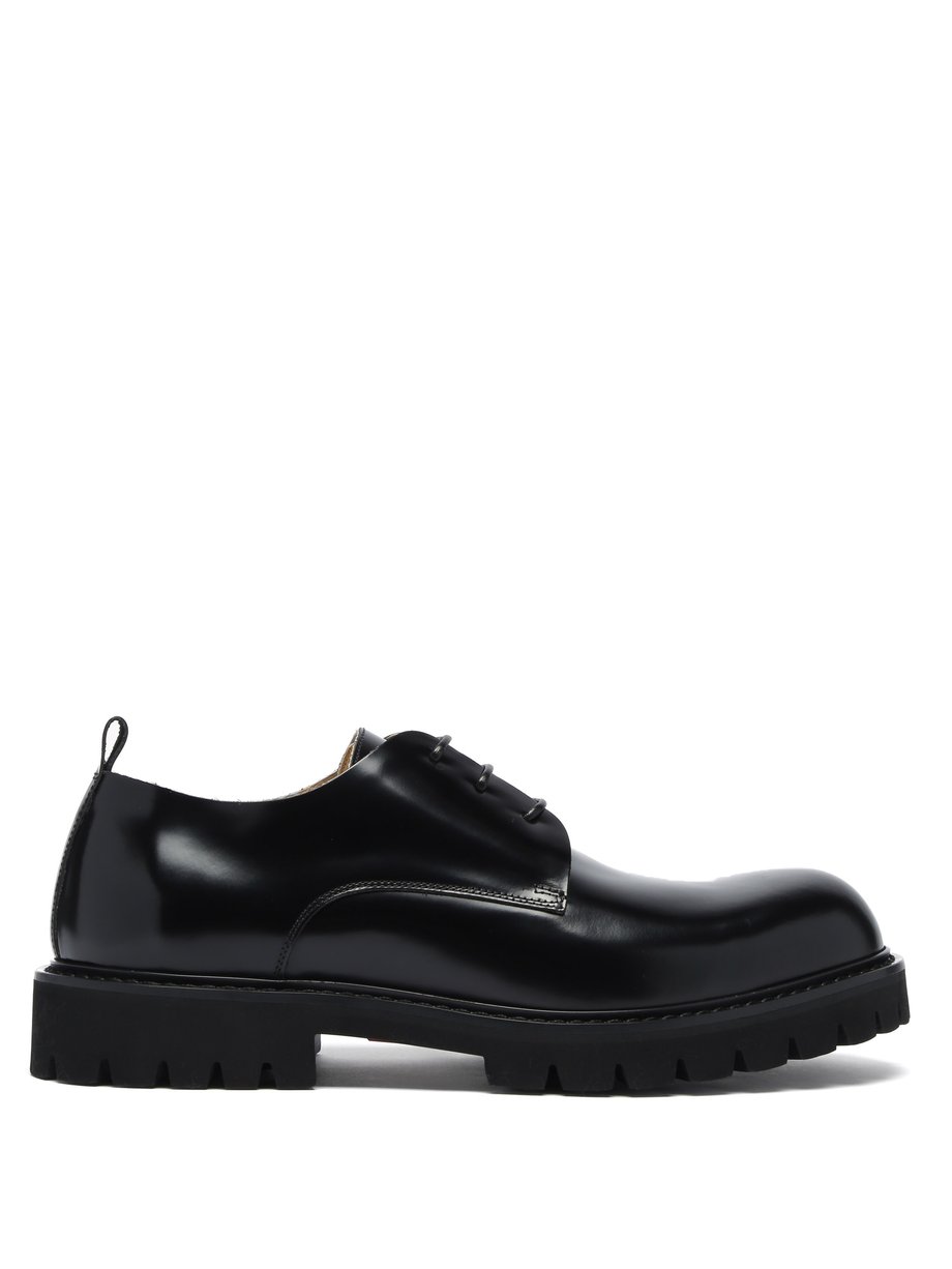 Black Brunel commando-sole leather Derby shoes | Paul Smith ...